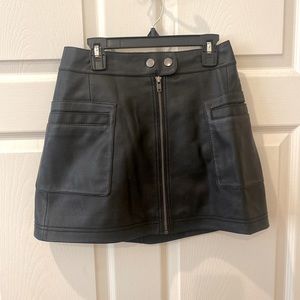 Free people black leather skirt